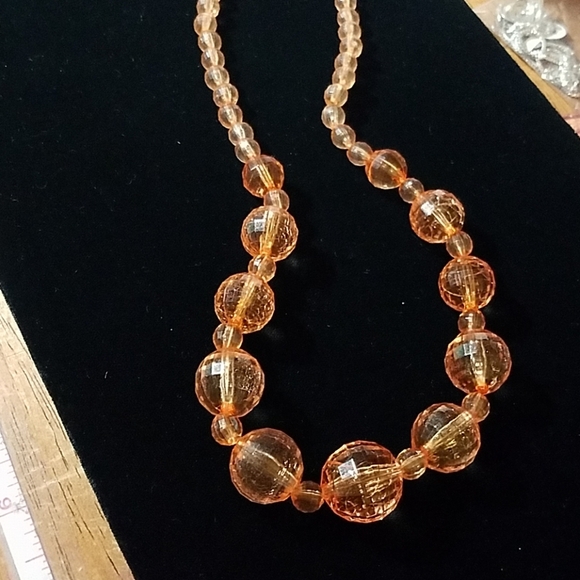 Big Baubles Necklace 23" Fall Orange - Picture 1 of 2